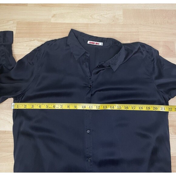 Johnny Was Long Shirt Dress 100% Silk Embroidered On Back Sz Medium - Picture 10 of 11